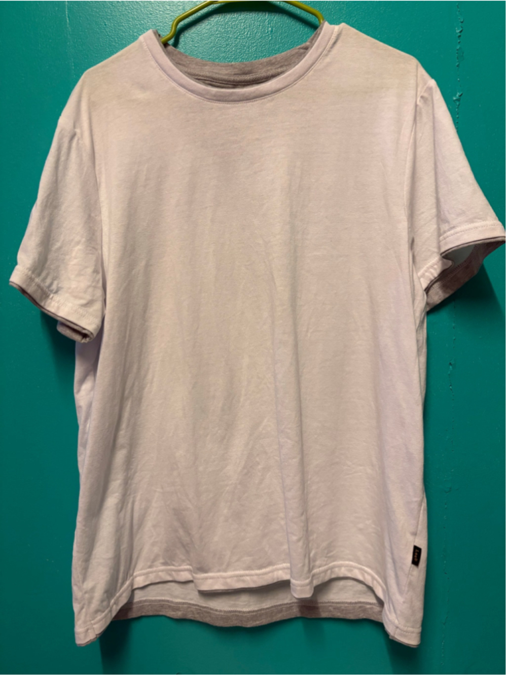 Men's Lee Short Sleeve T-Shirt White Grey Size XL